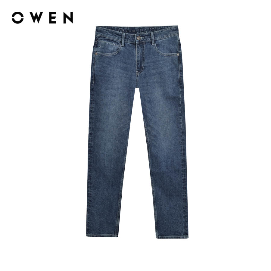 OWEN - Quần jeans Slim Fit QJS251244 màu Xanh chất liệu Cotton Spandex