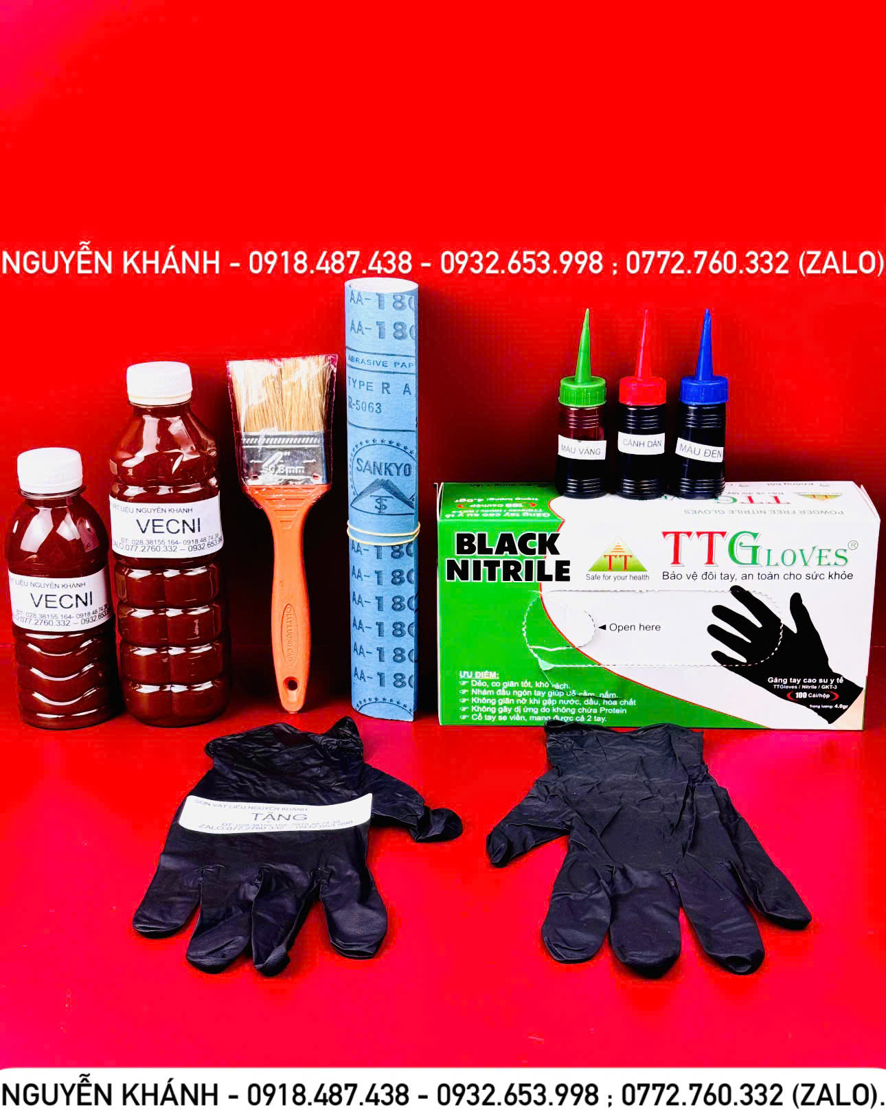 Combo vecni đánh bóng gỗ và màu