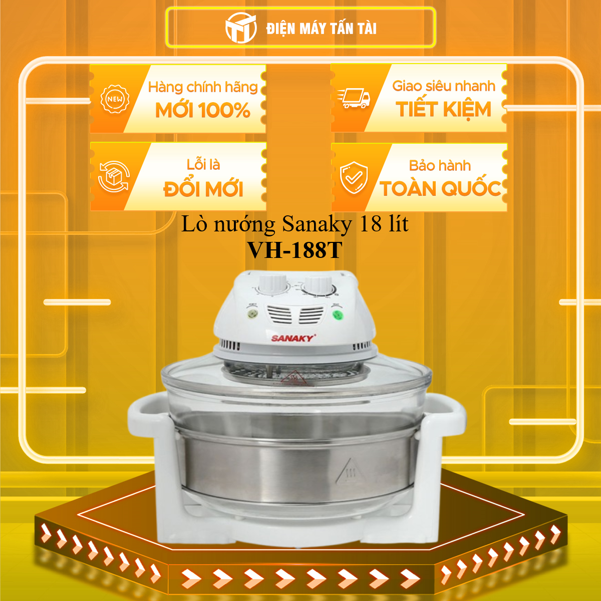 VH-188T - Lò nướng Sanaky 18 lít VH-188T - BẢO HÀNH CHÍNH HÃNG - MIỄN PHÍ GIAO HCM