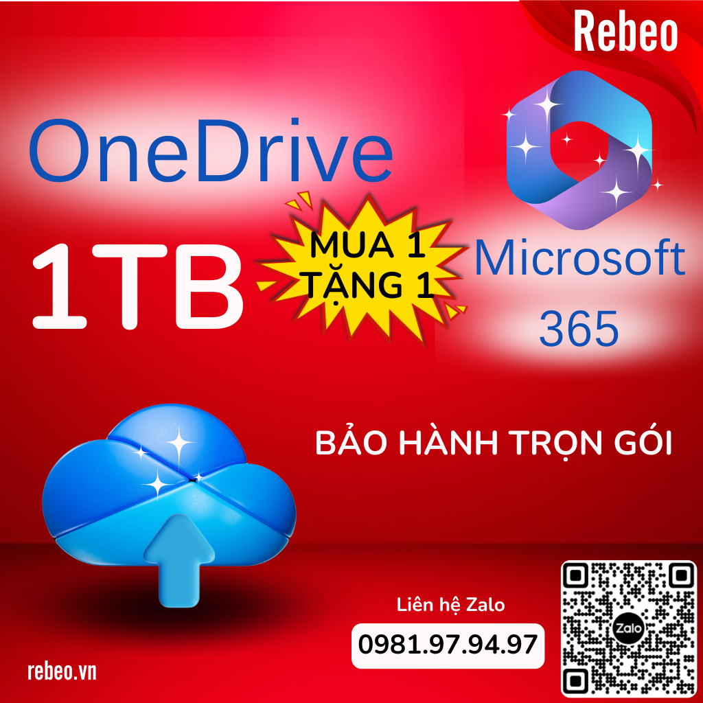 OneDrive Upgrade 1TB - Data Security Application - Office 365 Software - One Drive - REBEO Shop