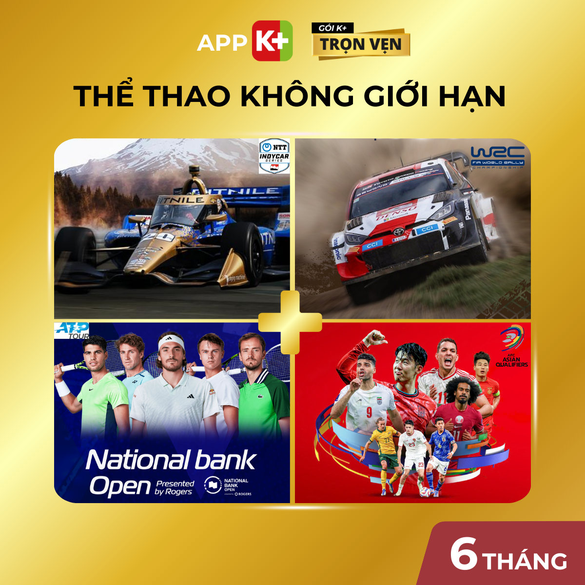 APP K+ Gói Trọn Vẹn 06 tháng - Xem Ngoại hạng Anh, Golf, Tennis, UFC, F1 & giải trí đỉnh cao