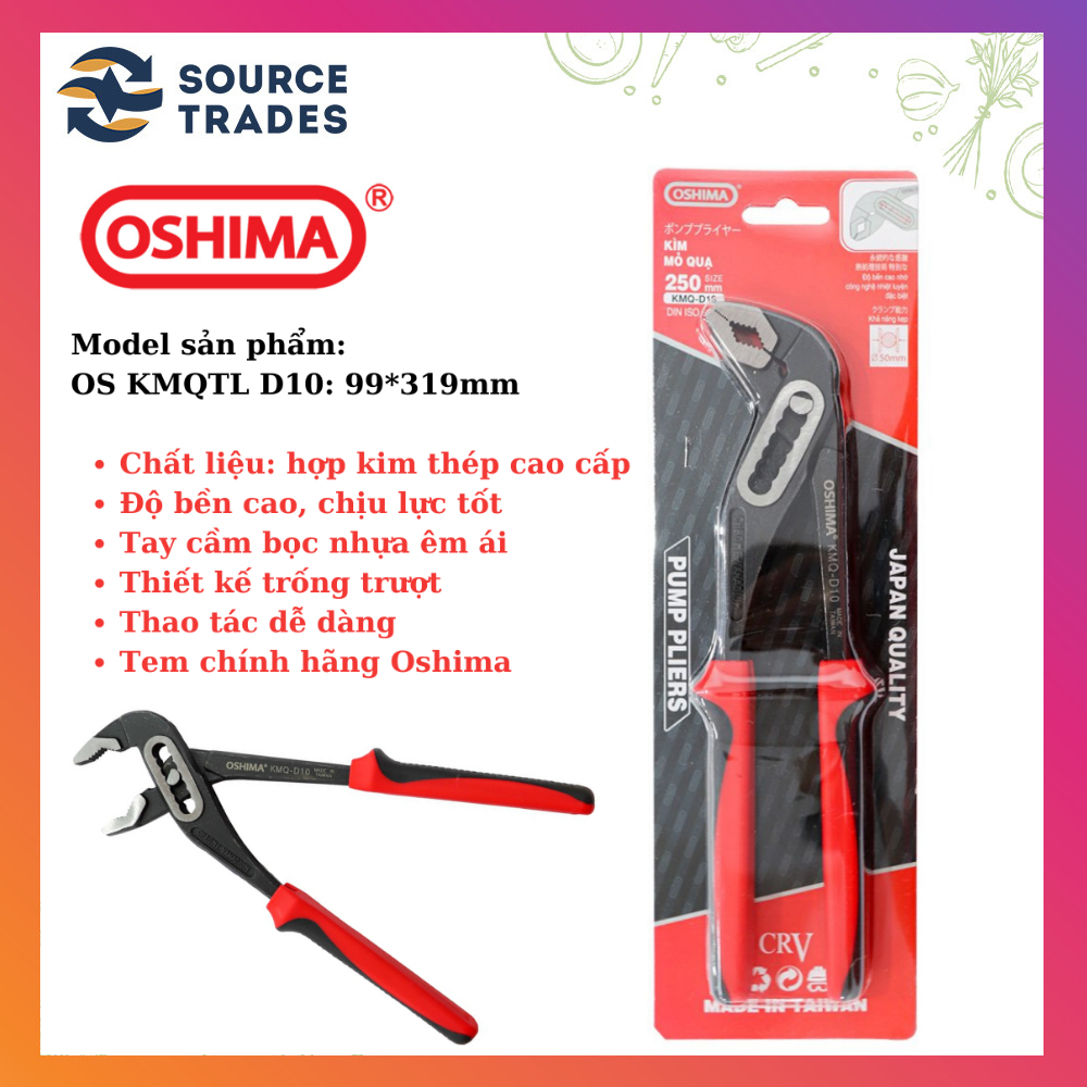 Kềm cắt kềm mỏ quạ trợ lực oshima kmqtl d10