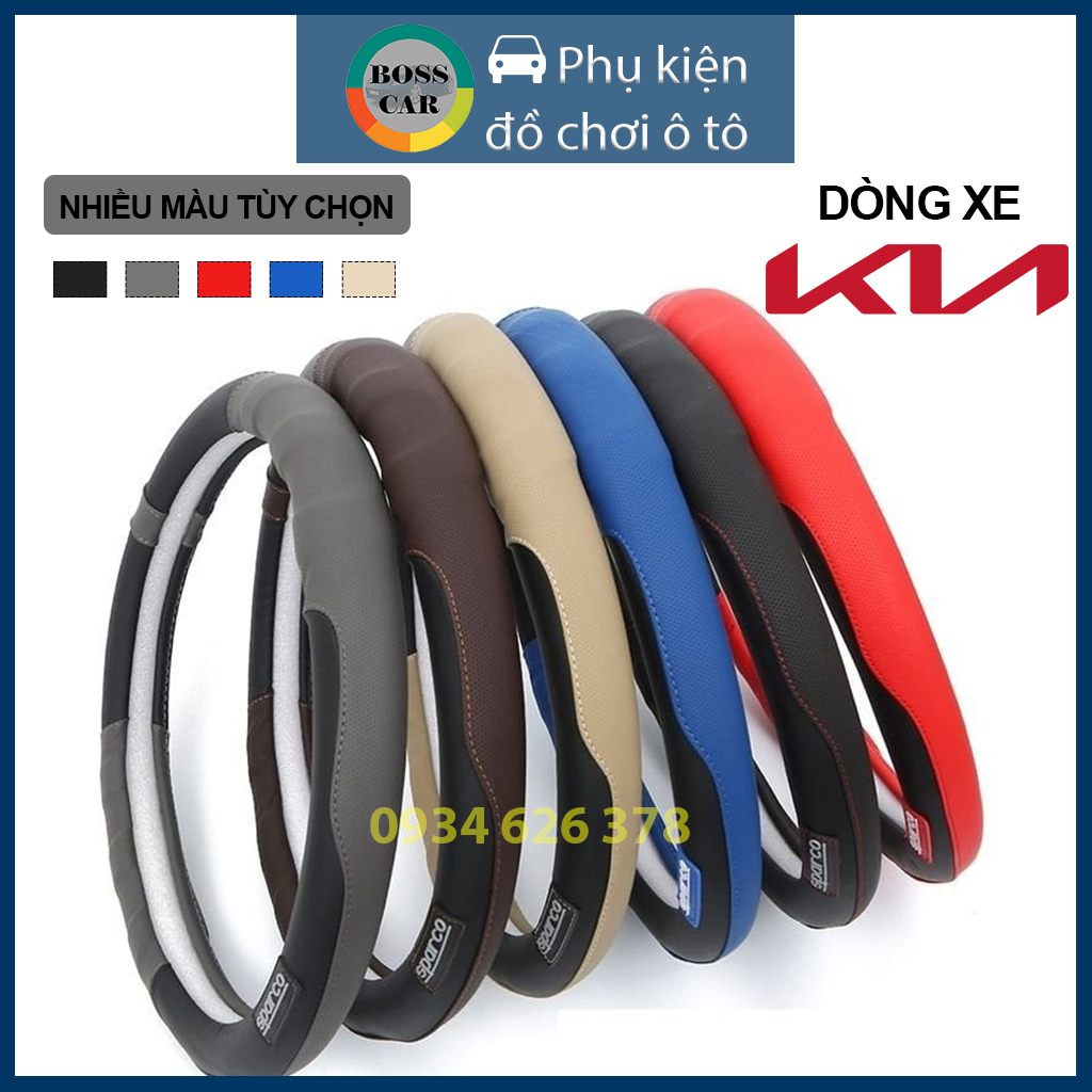 Bọc vô lăng ô tô sparco, bao da tay lái xe hơi, oto Kia Morning, Soluto, Cerato, Seltos, Sorento, Op