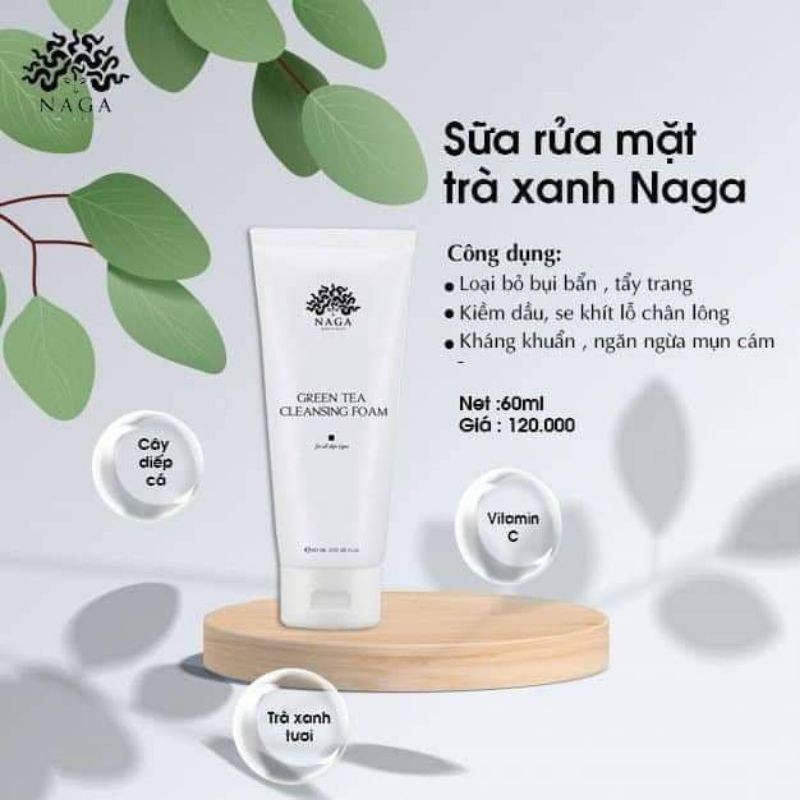 Sữa rửa mặt trà xanh naga