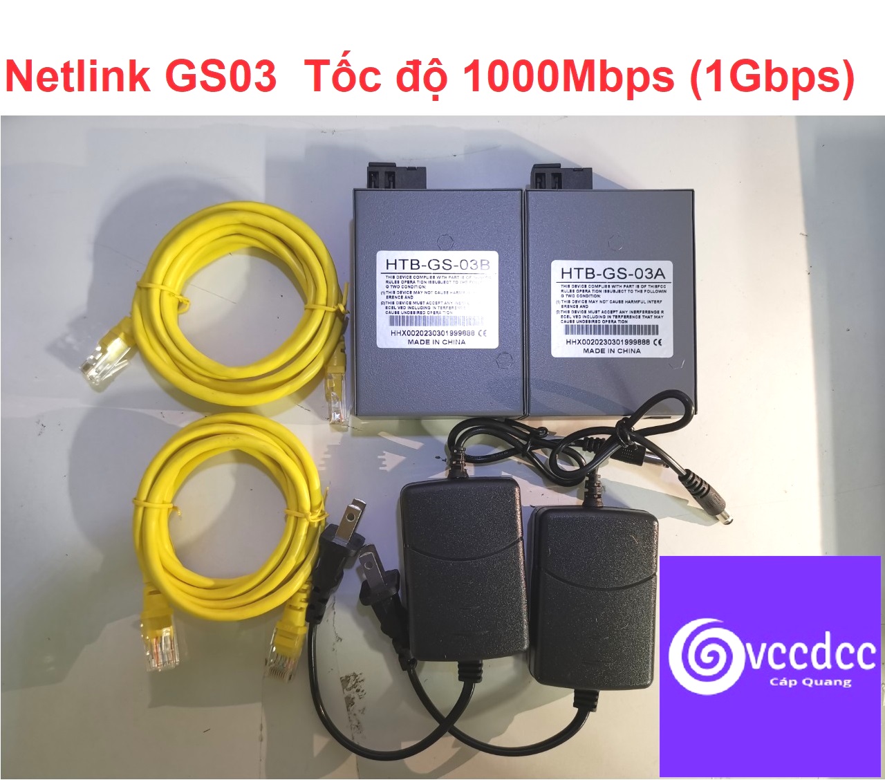 Cặp converter quang netlink htb gs03 đầu a & b 1000mbps - nguồn lớn