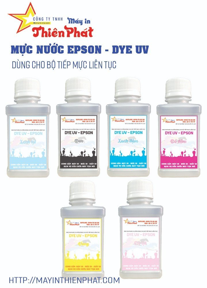 [HCM]BỘ MỰC IN EPSON  DYE UV 100 ML