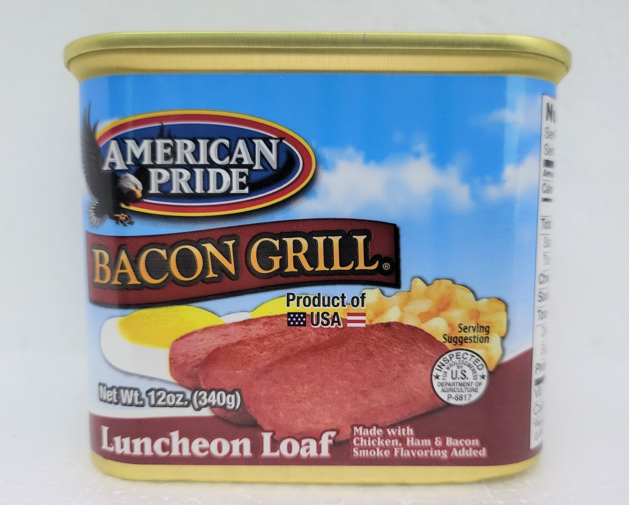 [Hộp 340g] THỊT HỘP XÔNG KHÓI [USA] AMERICAN PRIDE Bacon Grill Luncheon Loaf (nhn)
