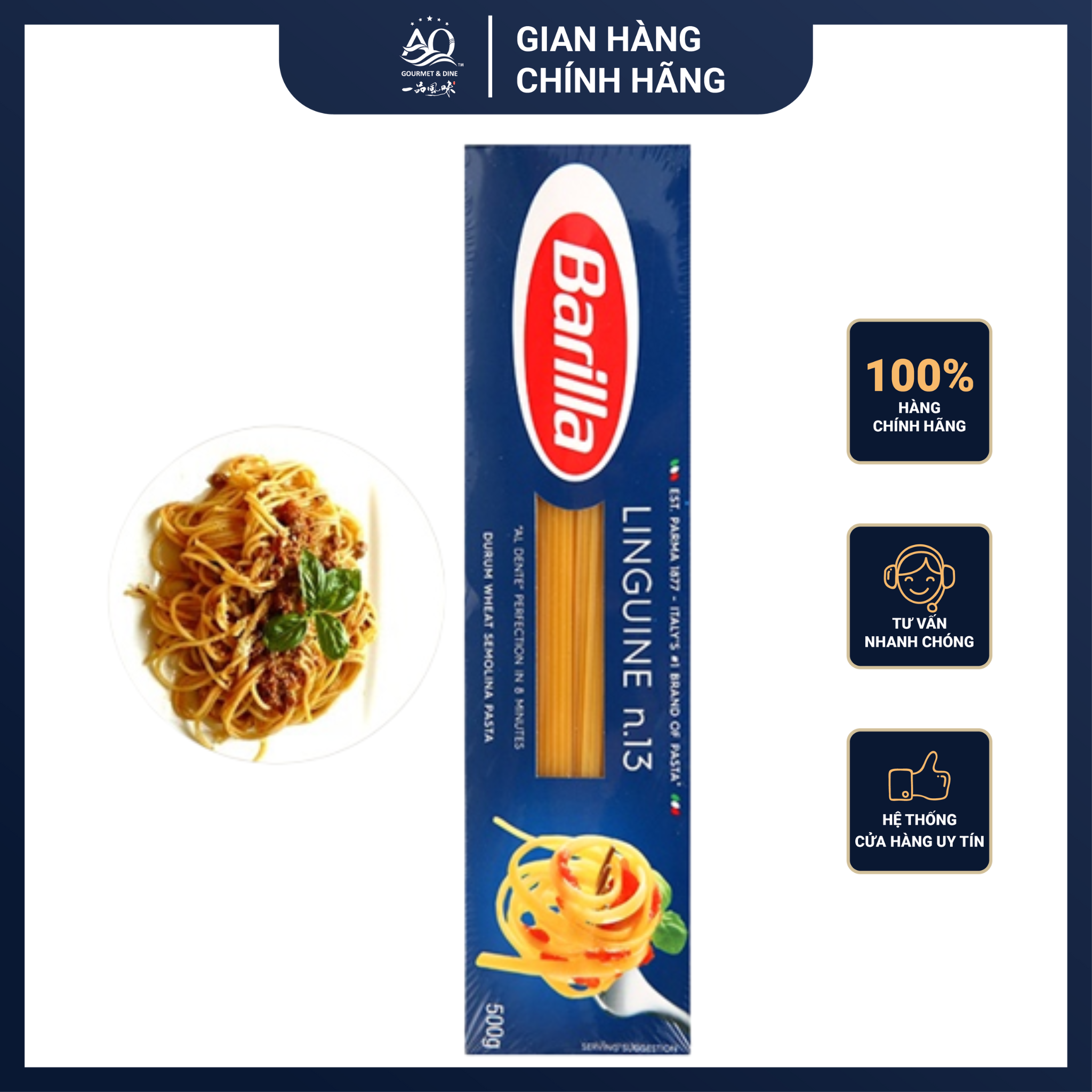 Mỳ Barilla Sợi Dẹp Các Cỡ Linguine 500g - Barilla Linguine Durum Wheat Italian Pasta 500g
