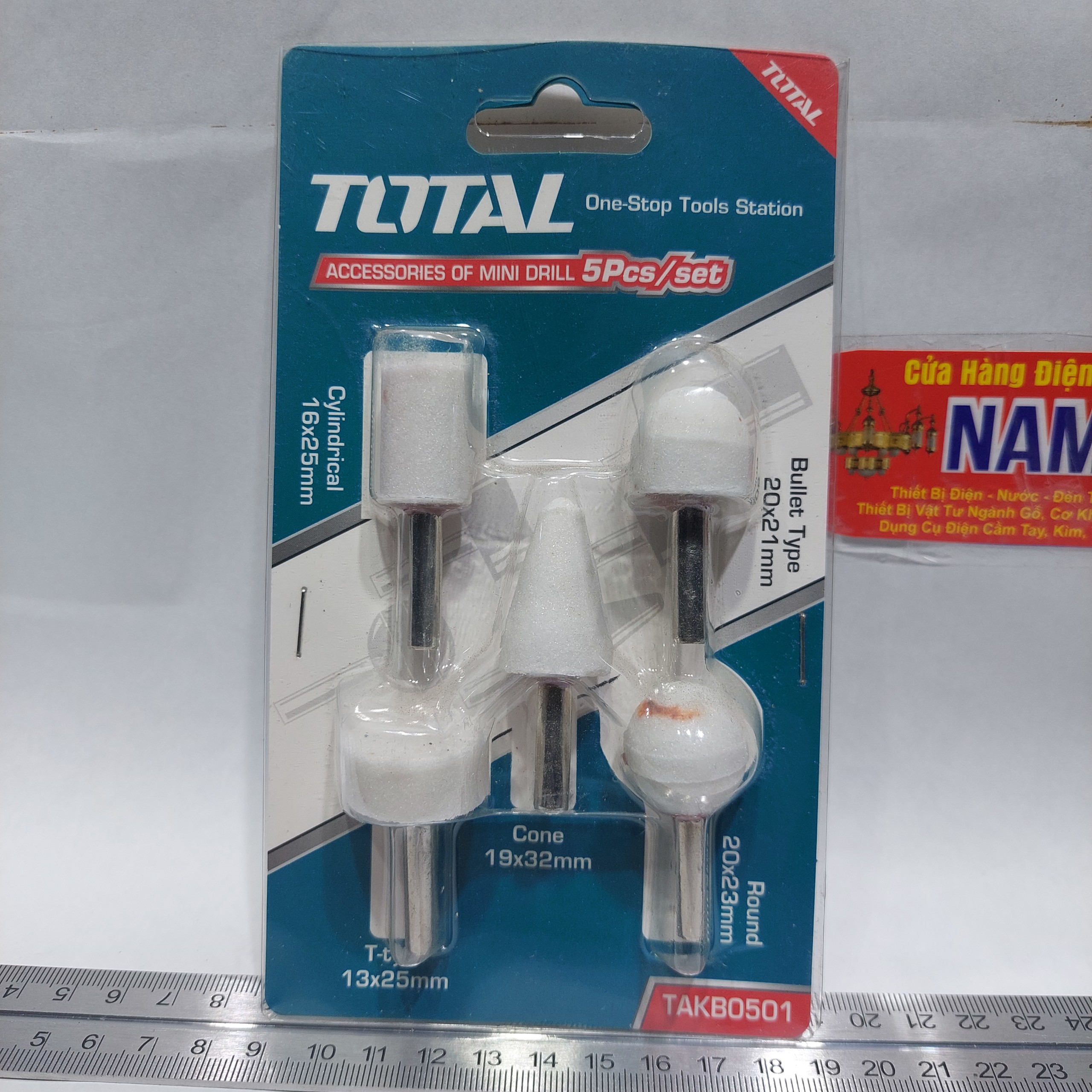 Bộ 5 mũi mài đá thương hiệu Total , linh kiện máy mài khuôn , Bộ 5 Mũi Đá Mài Mounted Stones dùng ch
