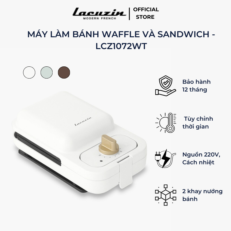 Máy làm bánh Waffle và Sandwich đa năng Lacuzin