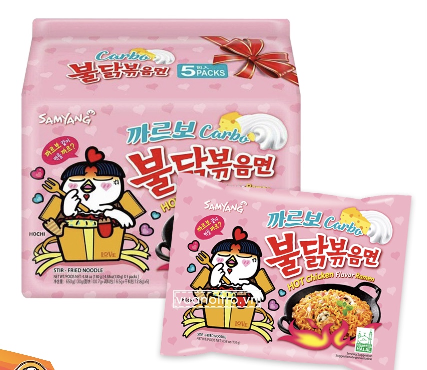 Lốc 5 gói mì trộn vị phô mai carbonara samyang hàn quốc/yummymarket