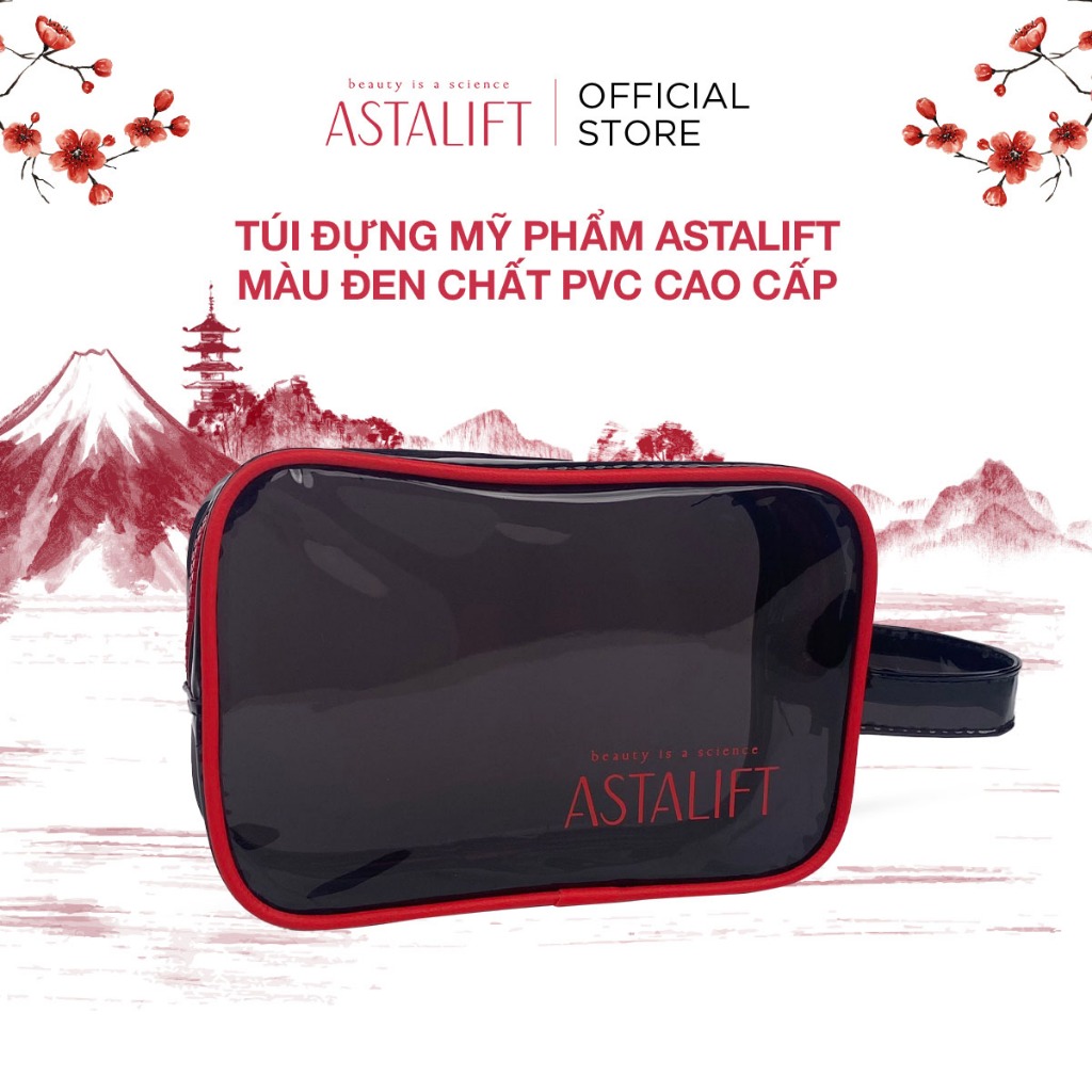 Túi đựng mỹ phẩm astalift màu đen cao cấp