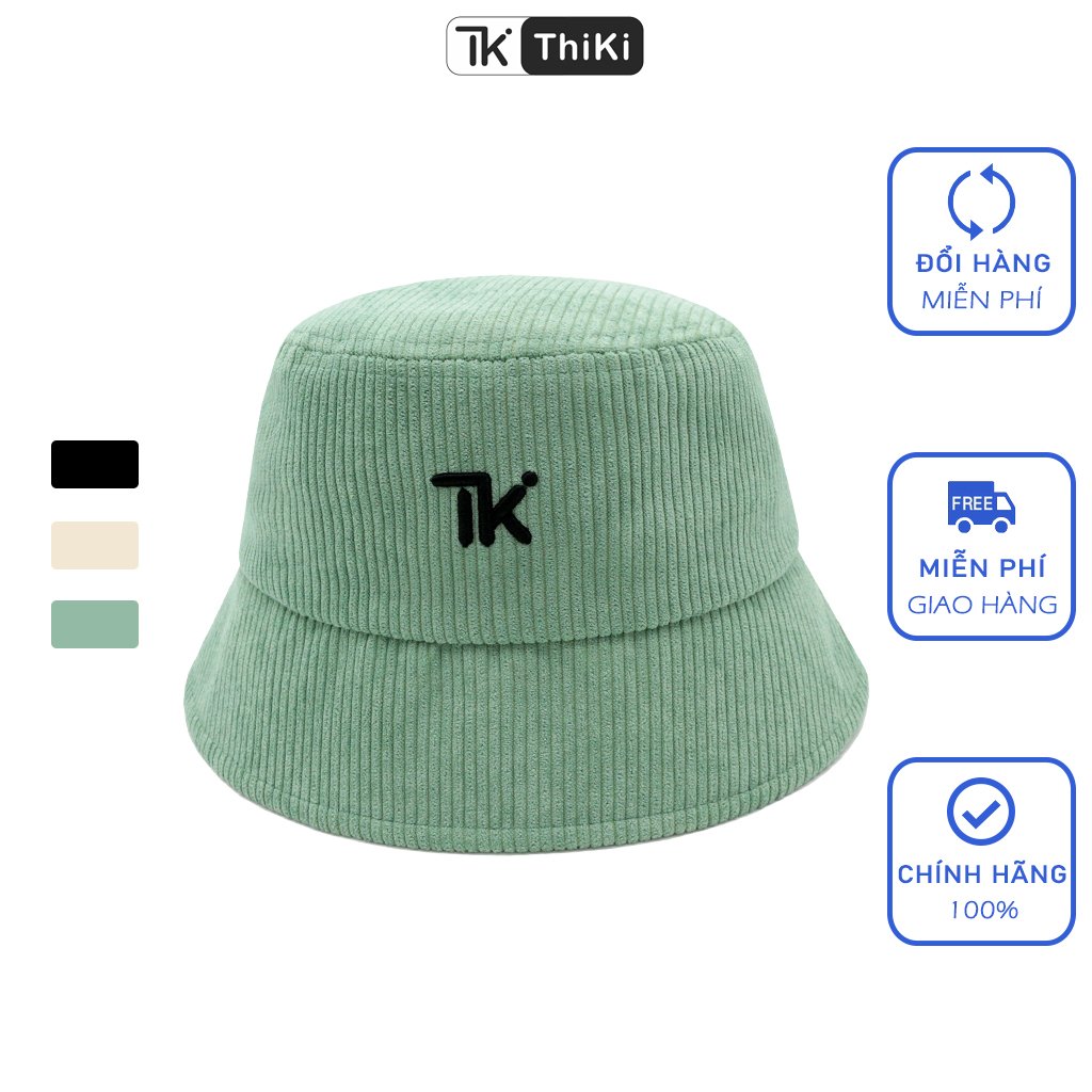 Nón Bucket Preppy nhung tăm THIKI