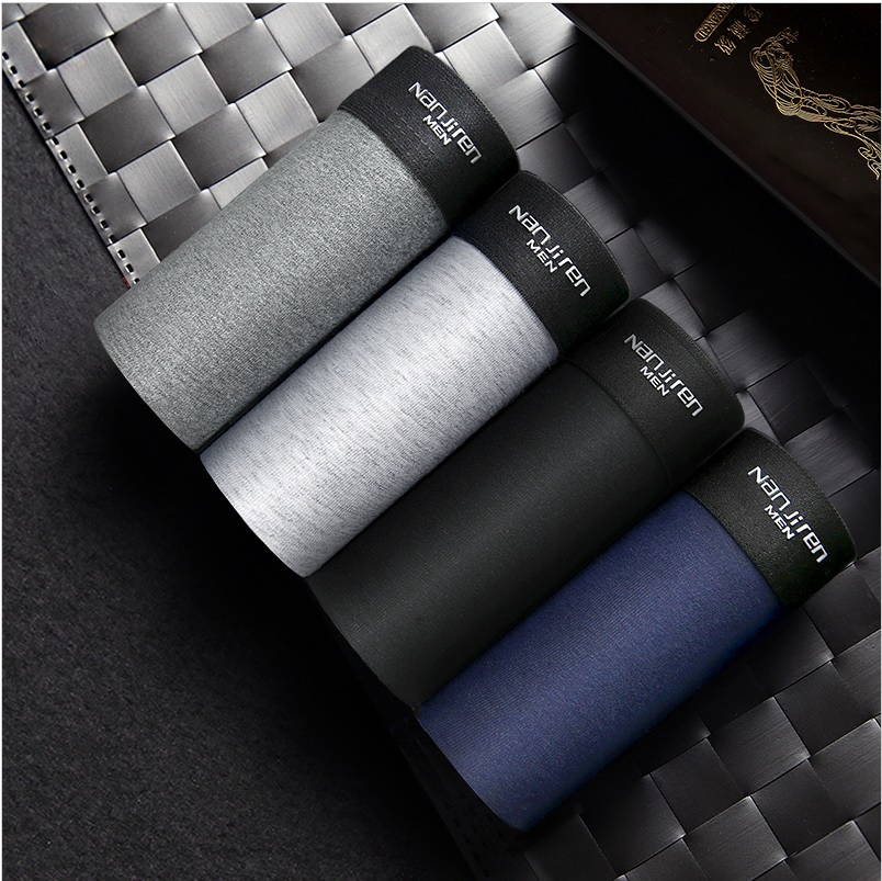 Hộp 4 quần Boxer quần lót sịp đùi nam co giãn 4 chiều cao cấp hiệu Nanjiren