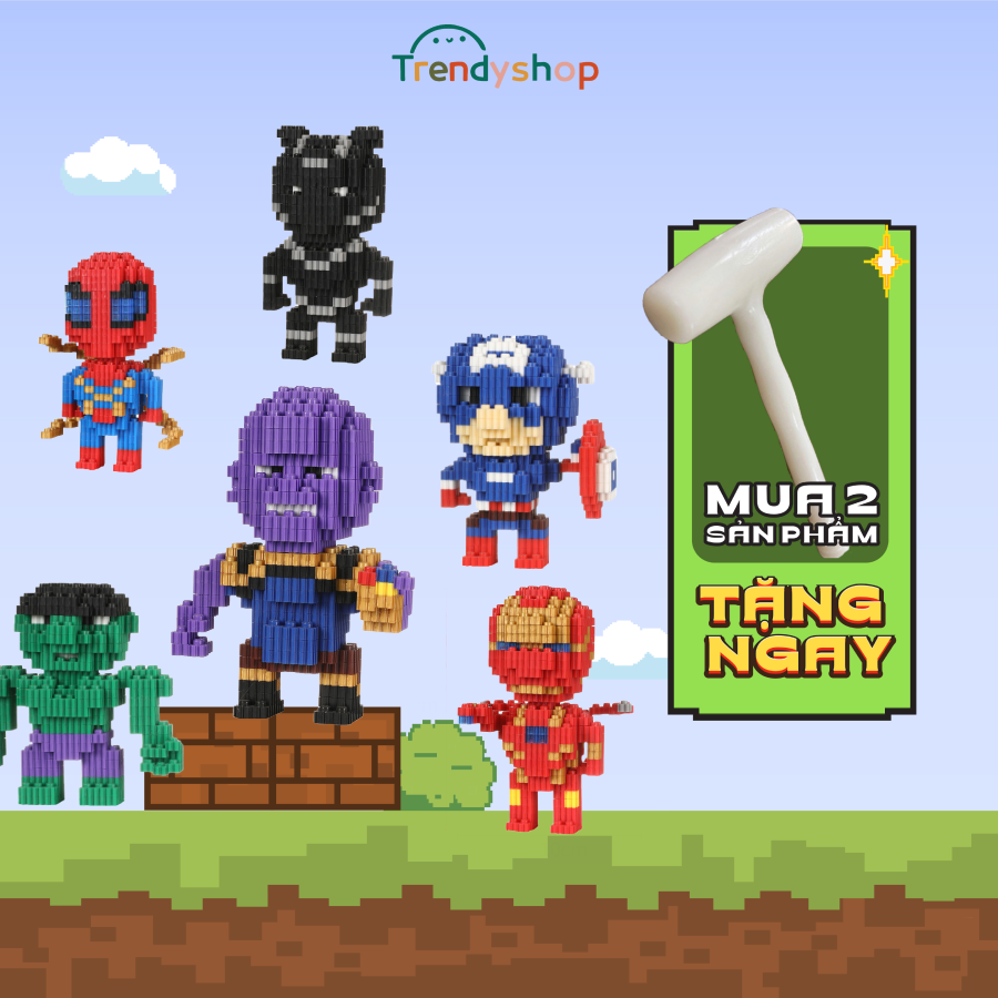 Đồ chơi mô hình lắp ráp lego mini Marvel DC, đồ chơi trí tuệ cho bé