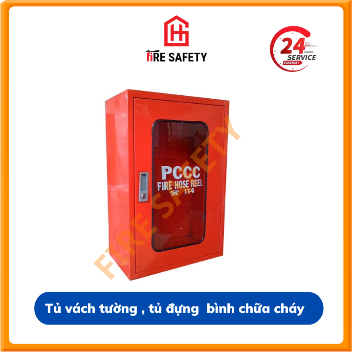 Tủ chữa cháy vách tường, tủ đựng thiết bị phòng cháy chữa cháy kích thước 600x400x200 mm