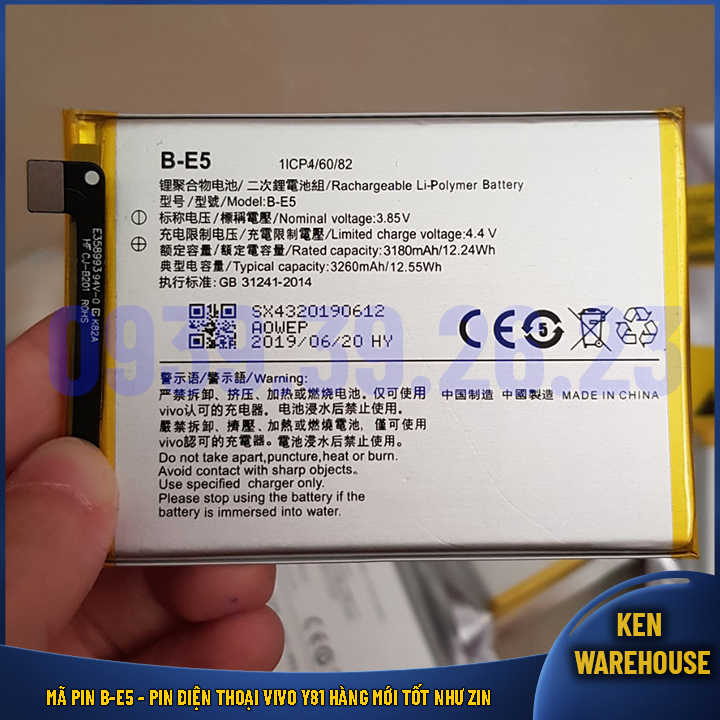 Mã pin b-e5 - pin điện thoại vivo y81 hàng mới - ken warehouse