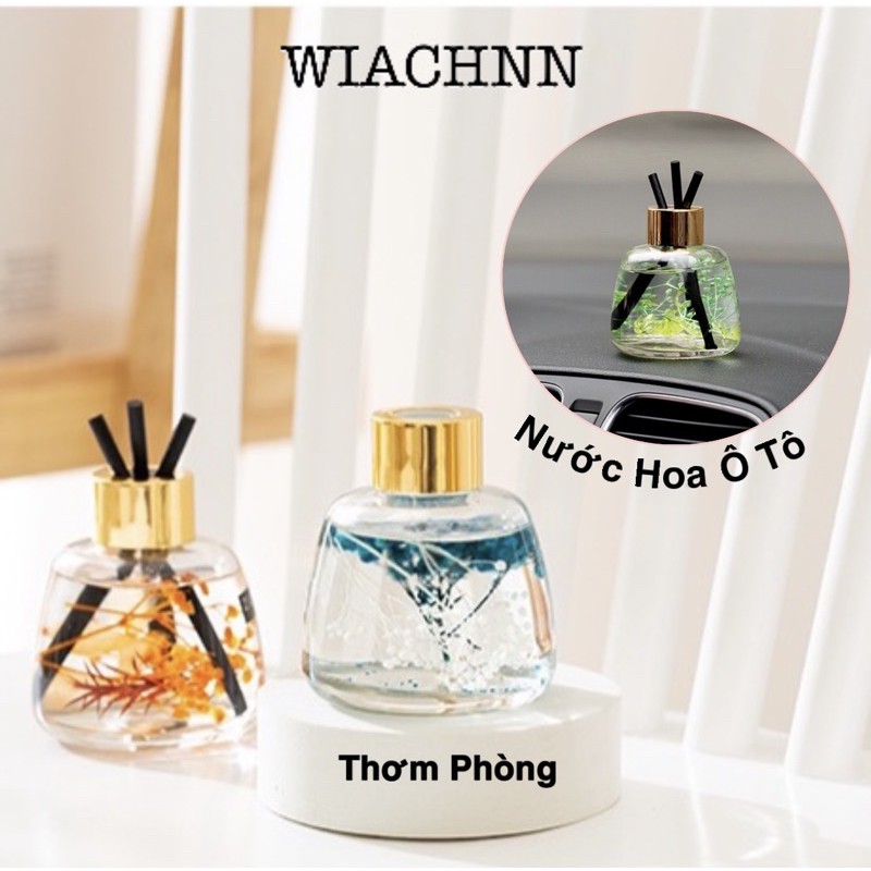 Tinh Dầu Nước Hoa Ô Tô WIACHNN 120ml Que Gỗ Tự Nhiên Lọ Khuếch Tán Tạo Hương Thơm Cho Xế Cưng Khử Mùi Thơm Phòng O2
