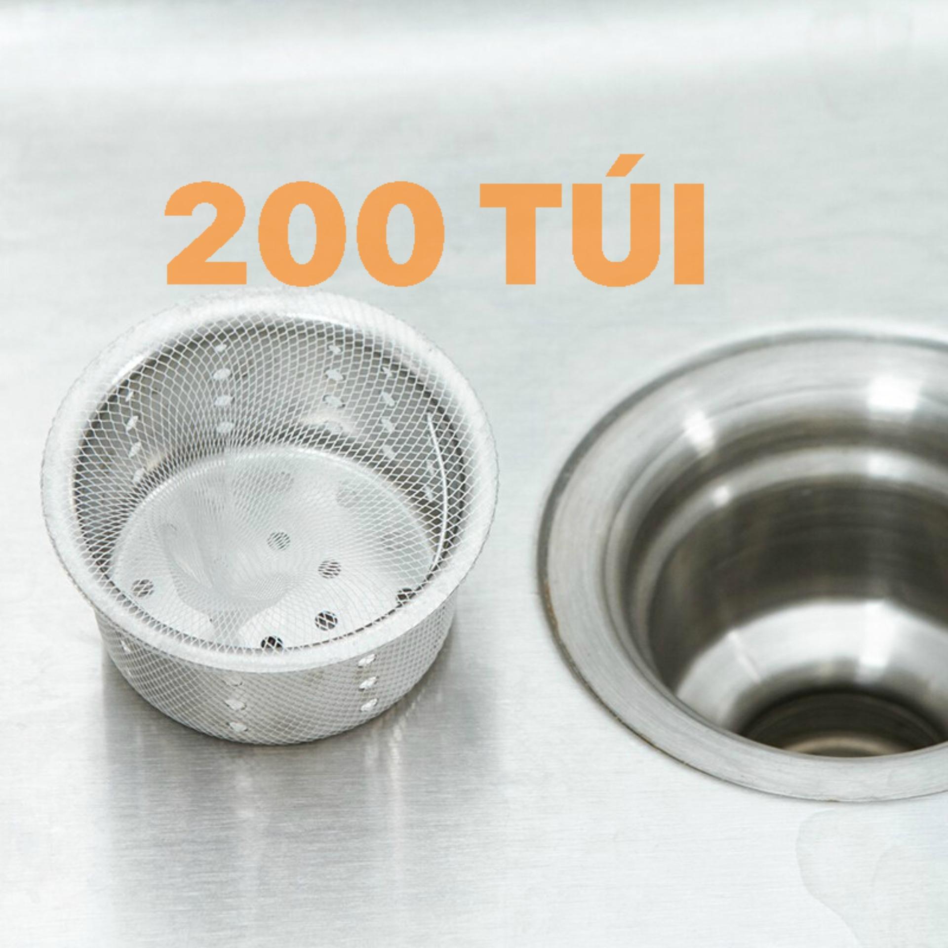 Set 200 túi lọc rác bồn rửa chén, nắp cống 200b501