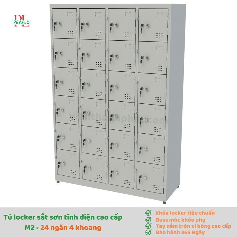 Tủ sắt đựng đồ cá nhân locker 24 ngăn cánh kiểu TS986-4K PEAFLO cao cấp