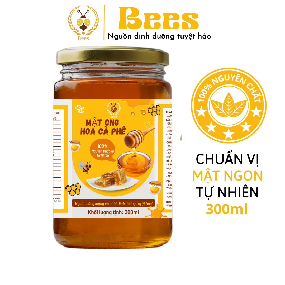 mật ong hoa cà phê nguyên chất bees farm 300ml 1