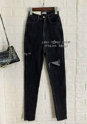 Quần jeans dài co giãn rách gối co giãn shop phương châu