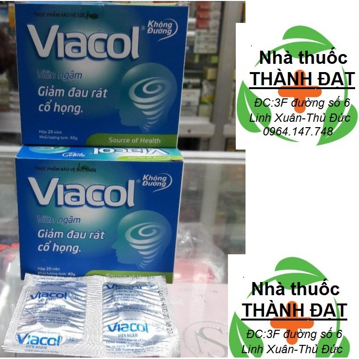 VIACOL kẹo ngậm không đường hộp 20 viên