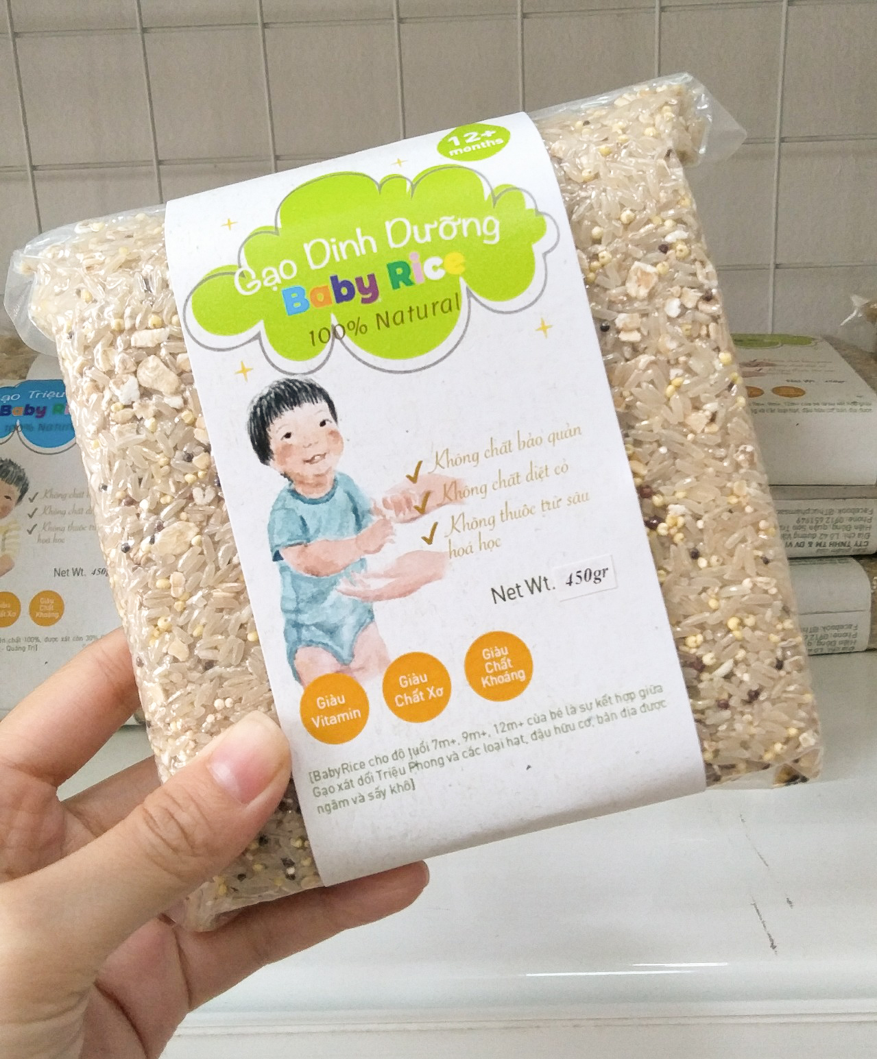 Gạo dinh dưỡng Baby Rice cho bé ăn dặm- Lăng đỏ Kê Gạo 9m+