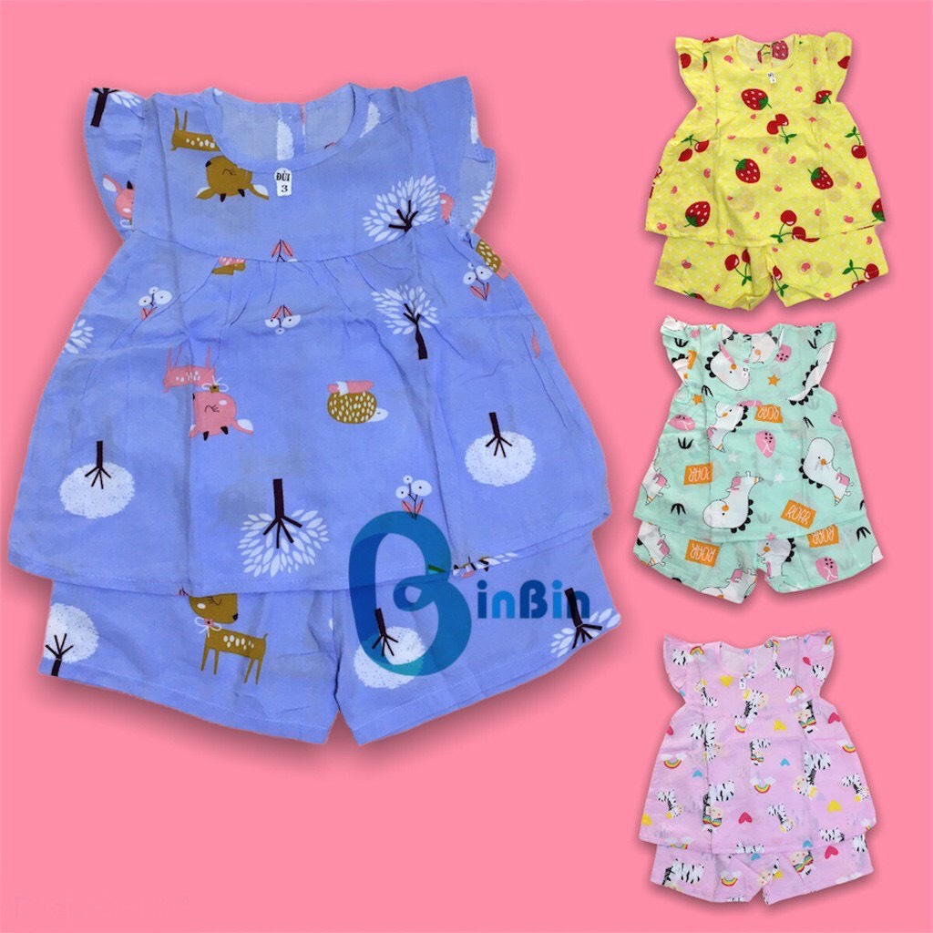 Bộ cánh tiên bé gái vải lanh tole mặc mát
