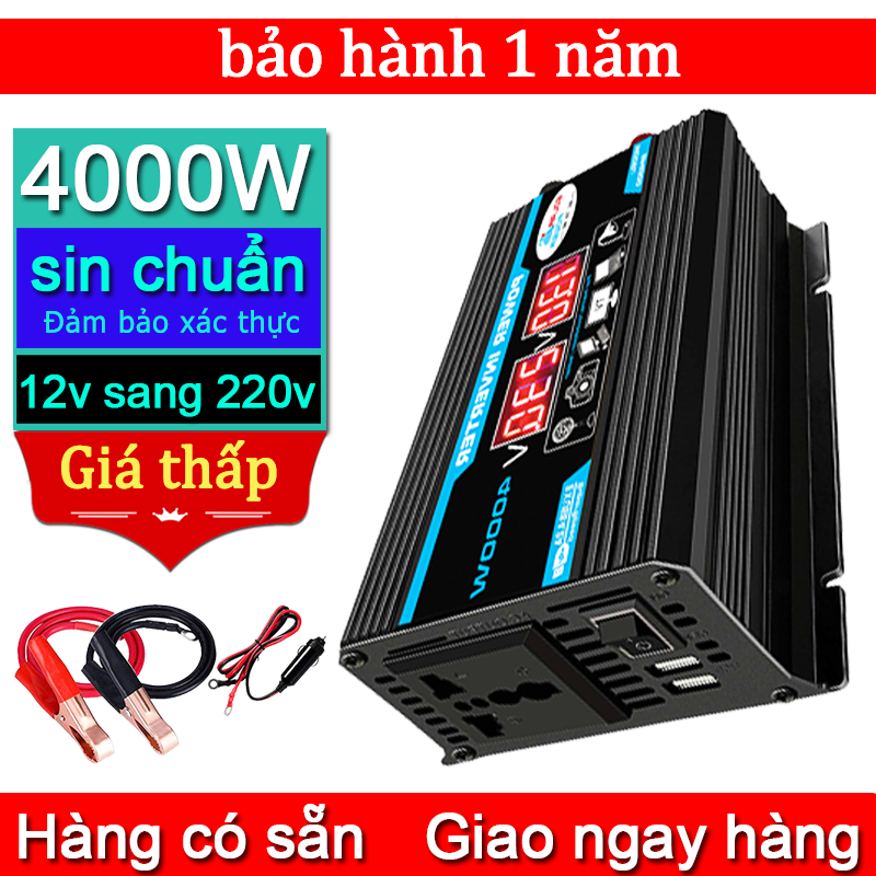 Kích điện 12v 220v sin chuẩn 4000w,bộ chuyển đổi điện 12v sang 220v 4000w,bộ đổi nguồn 12v sang 220v,inverter 12v to 220v sin chuẩn 4000w