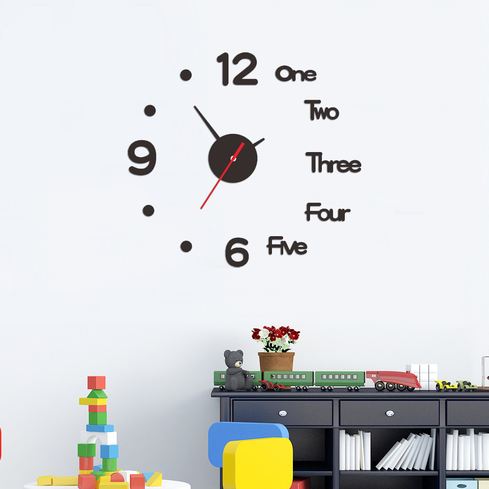 Đồng hồ dán tường 3d acrylic sáng tạo