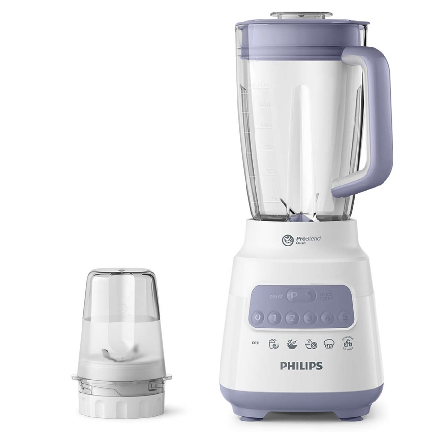 Bộ máy xay hr2222/00 công nghệ problend crush xay nhuyễn hơn 40% và nghiền đá mịn