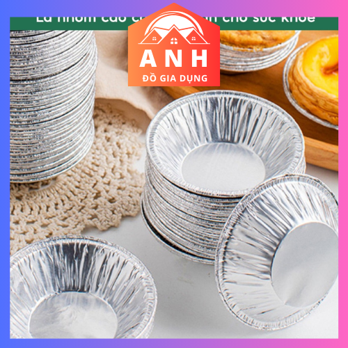 Set 100 cốc, chén, khuôn giấy bạc nhôm nướng hàu, bánh, tart trứng siêu tiện lợi