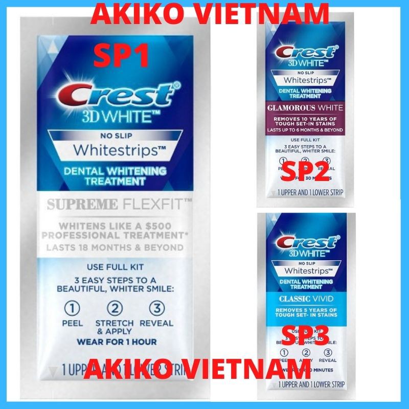 Miếng dán trắng răng ❤ ] ❤ miếng dán crest 3d white - miếng crest 3d white mỹ