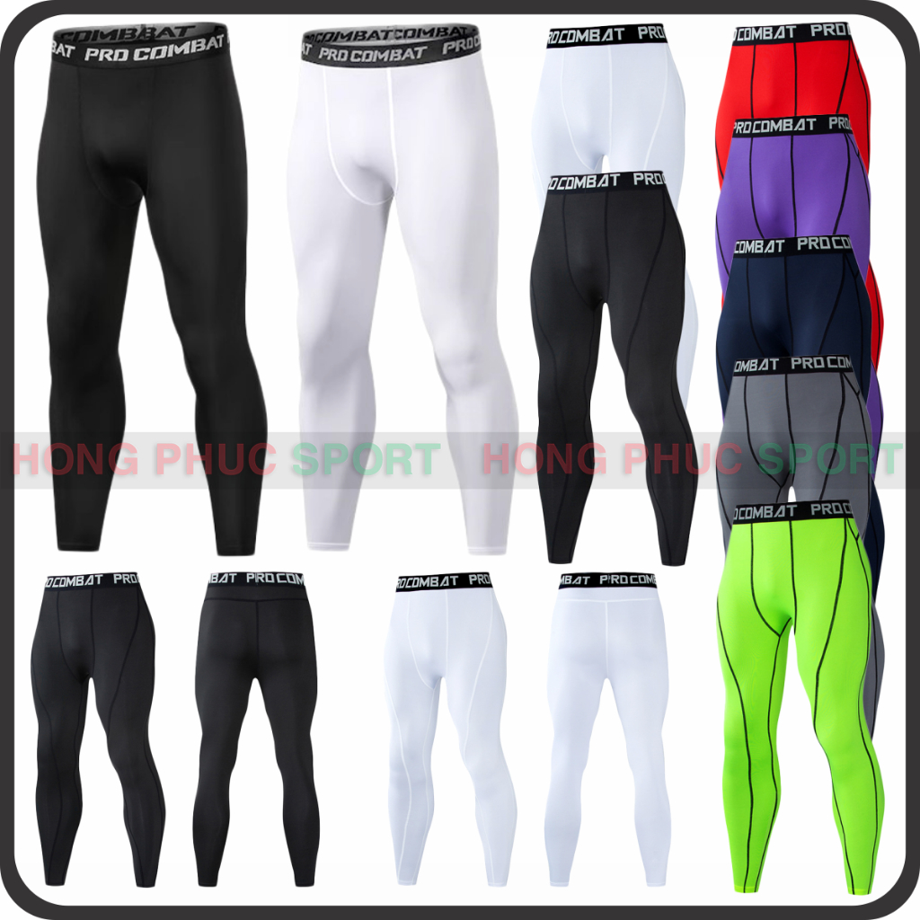 QUẦN GIỮ NHIỆT COMBAT PRO NAM DÁNG DÀI MÀU ĐEN