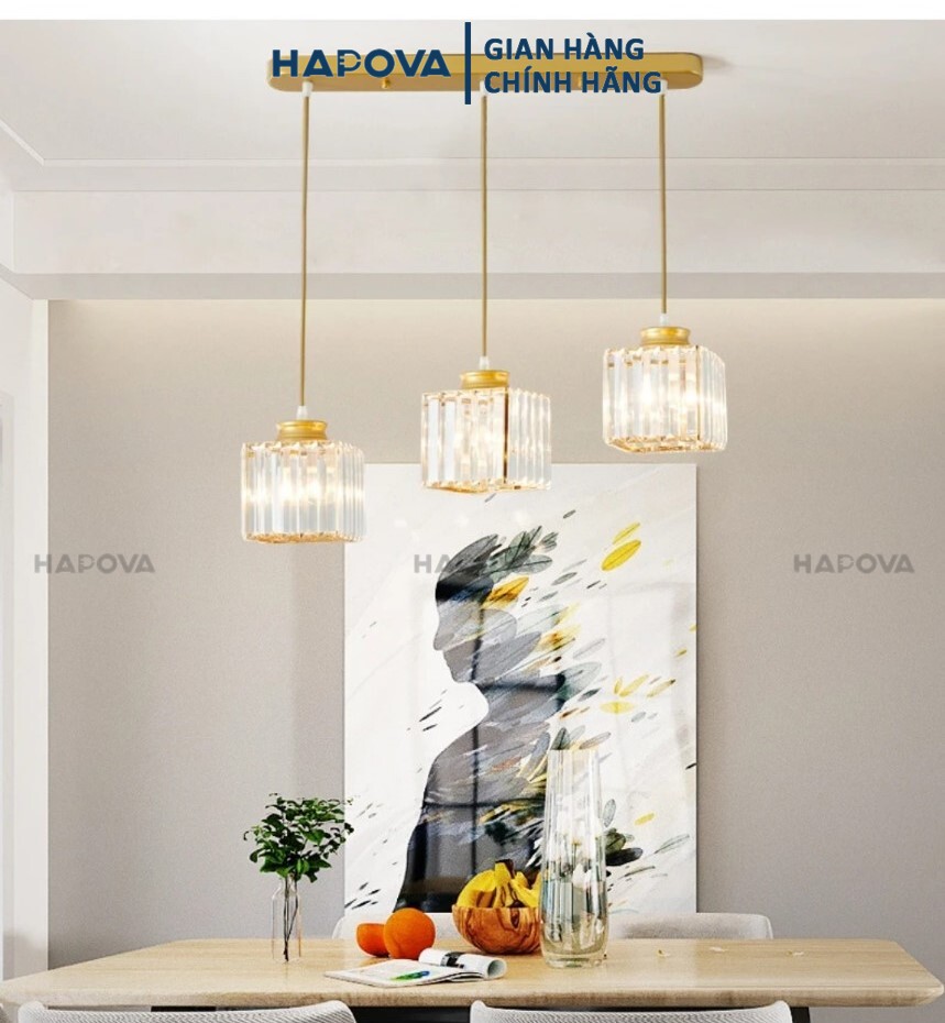 Bộ 03 Đèn thả trần trang trí pha lê HAPOVA DT 9575/3