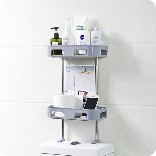 Kệ Để Đồ 2 Tầng Sau Toilet - Kệ Nhựa Hút Chân Không Trong Nhà Tắm - Kệ Nhựa Tiện Ích Không Khoan Đục SHOP TIỆN ÍCH 4.0