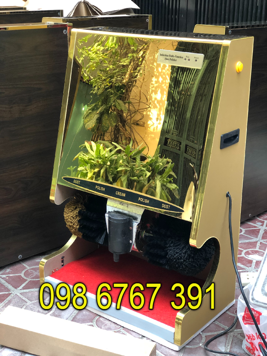 Máy đánh giày chế độ cảm ứng tự động sang trọng, mặt gương vàng