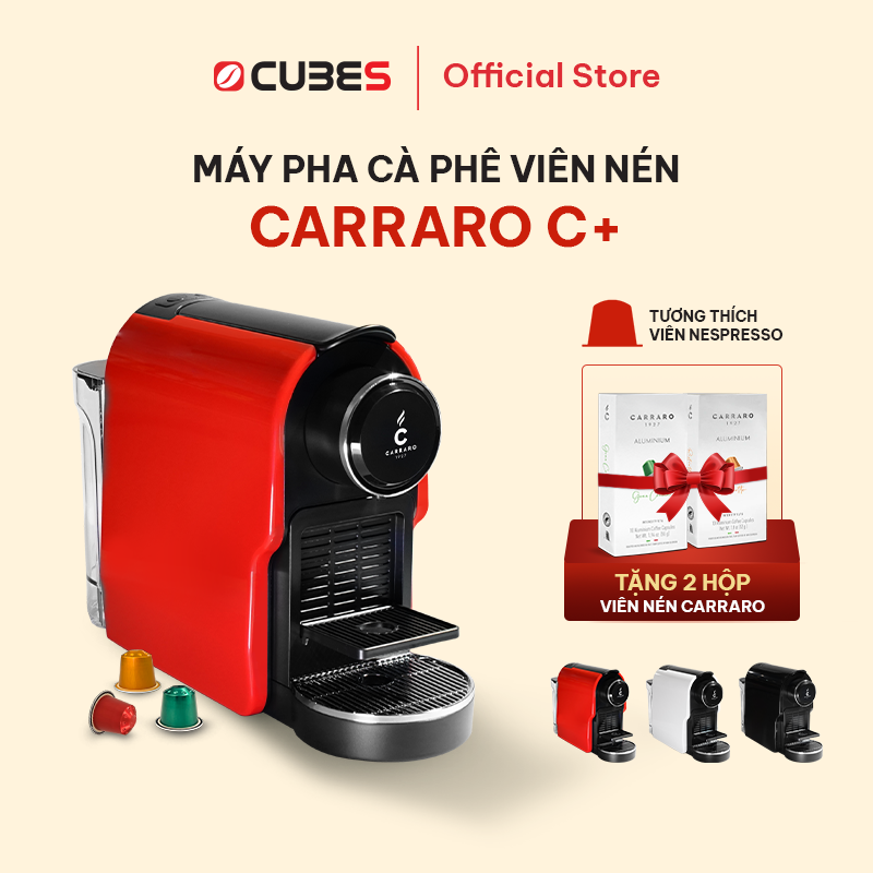 Máy Pha Cà Phê Viên Nén CARRARO C+ Tương Thích Nespresso - Nhập Khẩu Chính Hãng