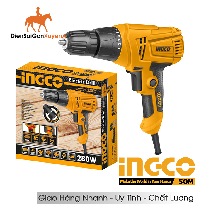 Máy khoan vặn vít cầm tay 10mm 280w ingco ed2808