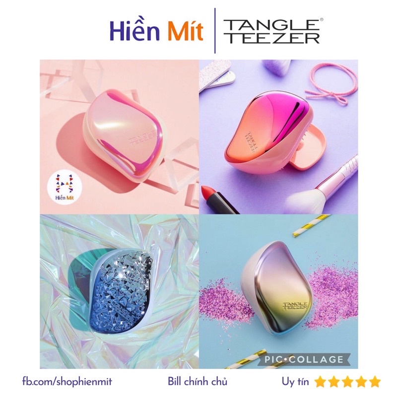 20 mẫu lược tangle teezer có nắp compact styler rose gold gỡ rối chống gãy rụng tóc dạng bàn chải on the go