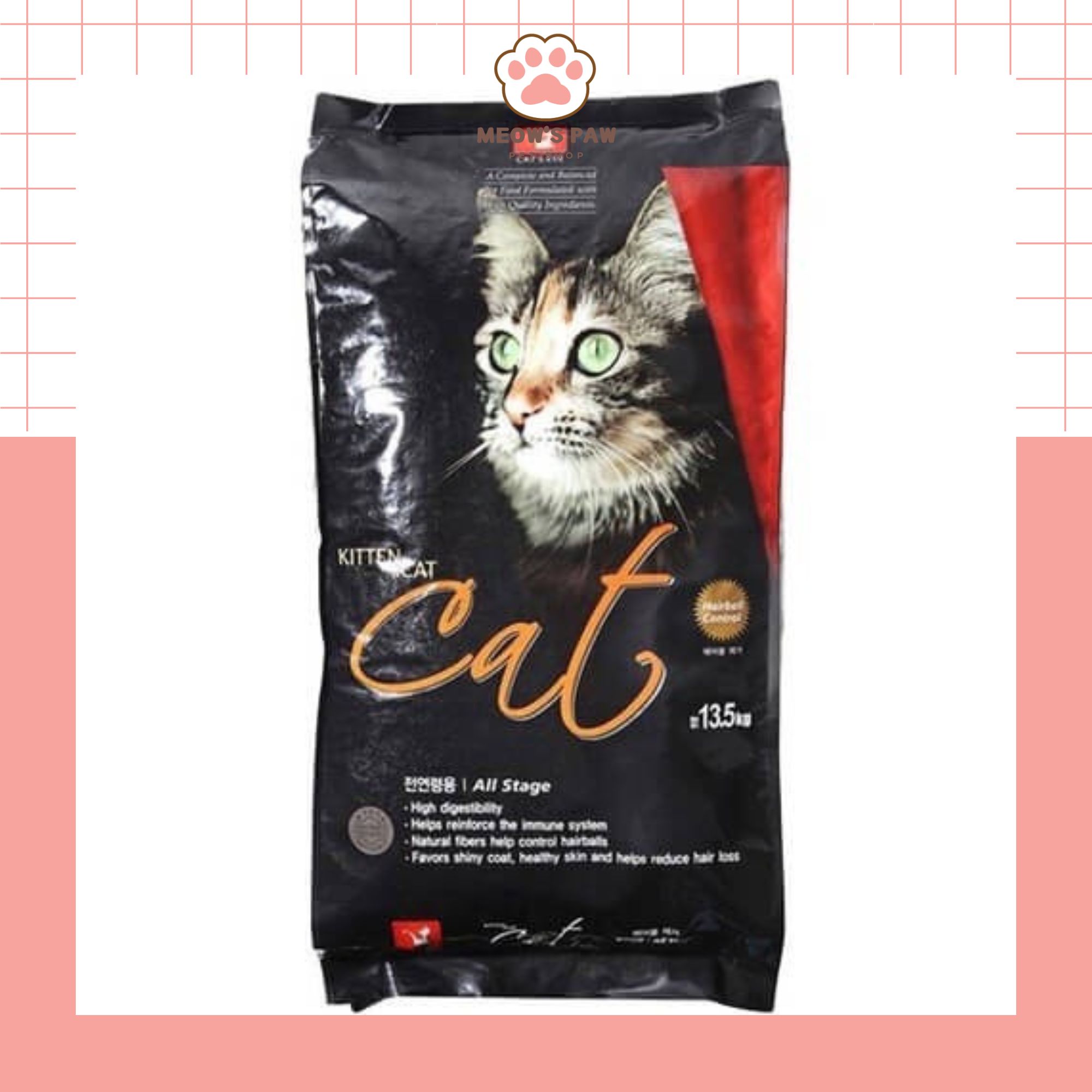 Thức ăn hạt khô cat's eye cho mèo - hàn quốc tiêu búi lông