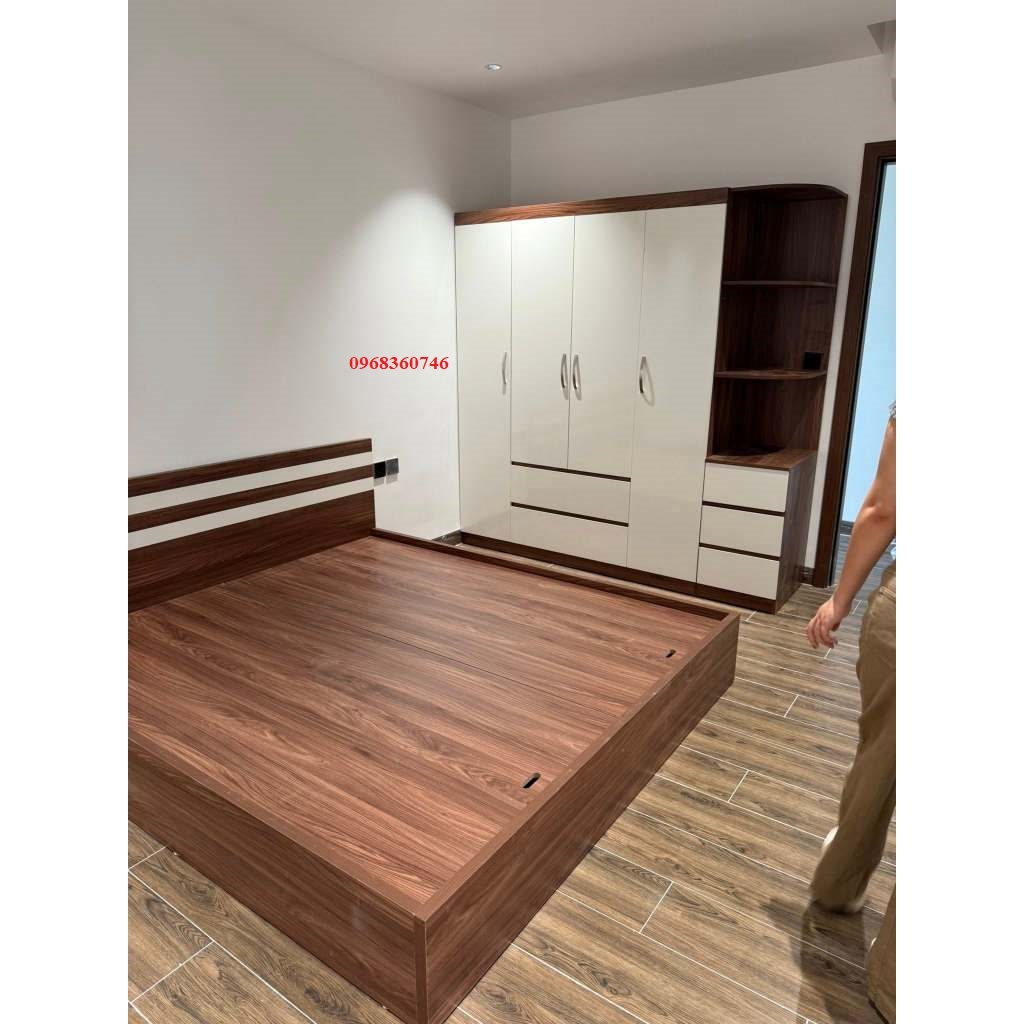 Combo giường 1m8x2m và tủ áo 2mx2mx55cm