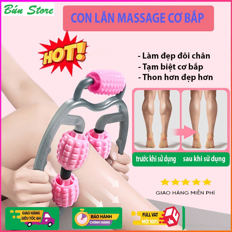 Con lăn massage cơ bắp đa năng, dụng cụ mát xa cao cấp dùng nhựa PP an toàn, trục lăn mát xa con lăn xốp đa năng chuyên nghiệp thư giãn cơ bắp, dụng cụ kẹp chân vòng đa chức năng massage thư giãn cơ bắp