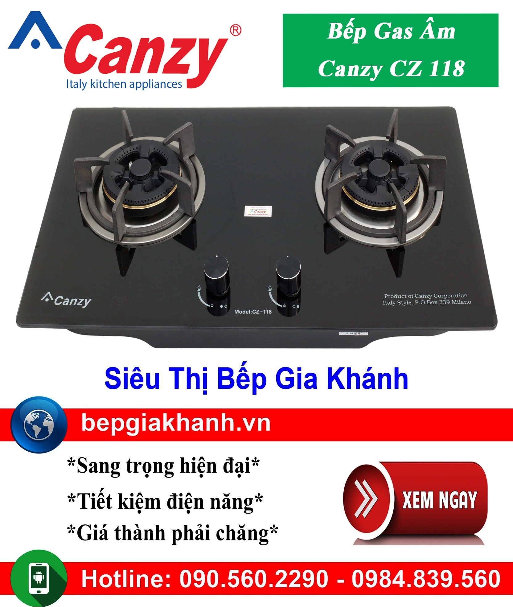 [HCM]Bếp gas âm 2 vùng nấu Canzy CZ 118, bếp gas, bếp gas đôi, bếp gas đơn, bếp gas âm, bếp ga, bếp ga đôi, bếp ga đơn, bếp ga âm, bep ga, bep gas
