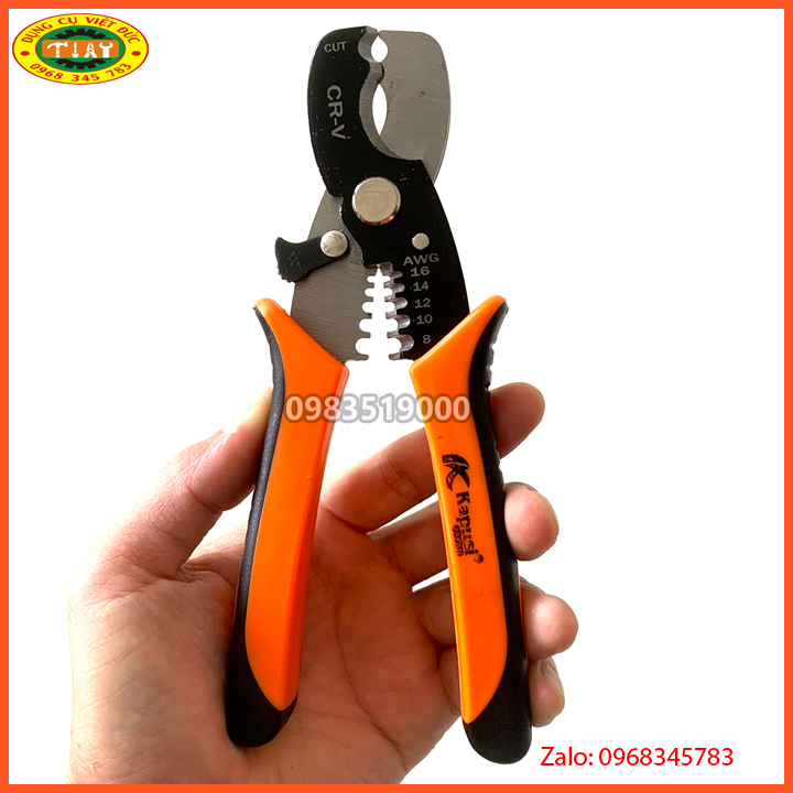 Kìm cắt cáp và tuốt dây điện kapusi japan - k9103