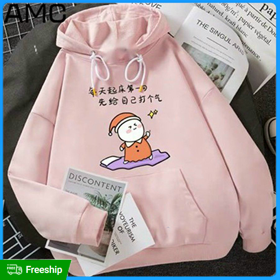 Áo hoodie MOCHI style Korea siêu cute. hoodie chui đầu nỉ ngoại mềm mịn chất lượng.