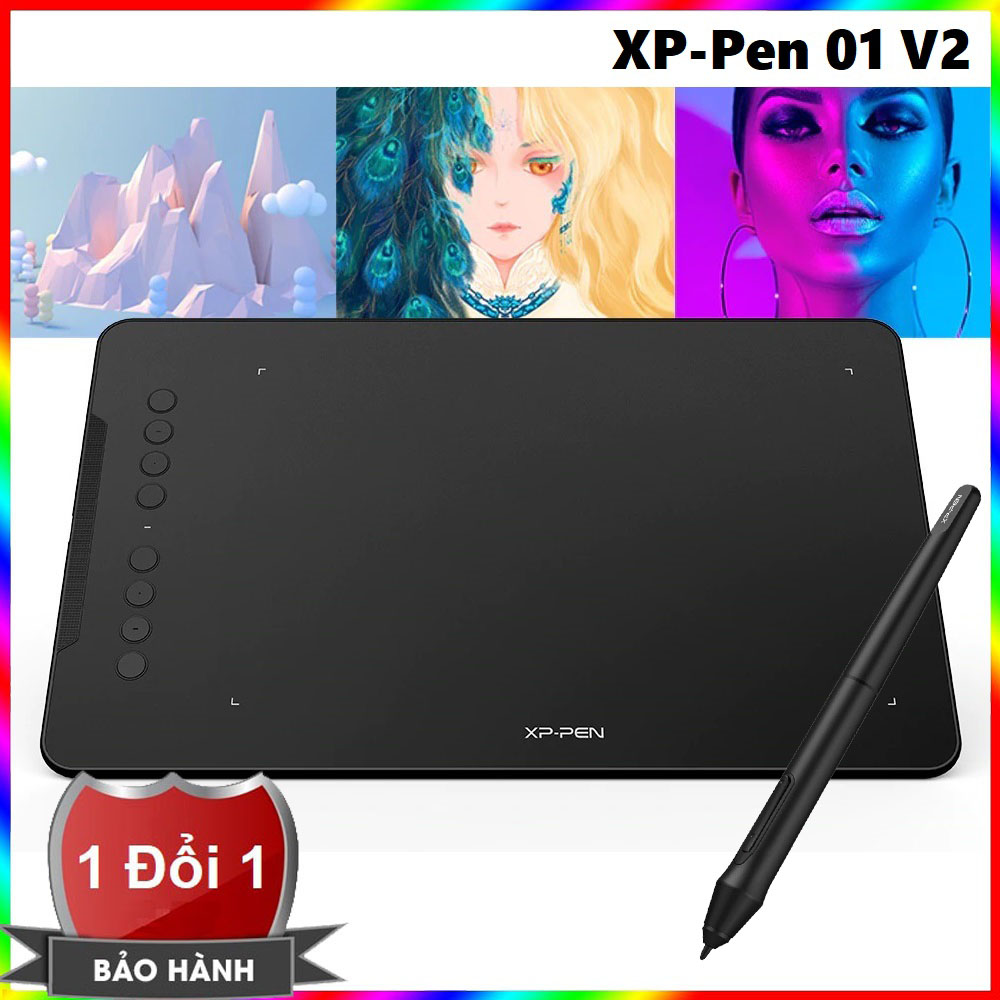 Bảng vẽ máy tính XP-Pen Deco 01 V2 hỗ trợ kết nối với điện thoại Andoird - Bảng vẽ đồ họa XP Pen 01 v2 kèm bút vẽ không cần pin - Bảng vẽ đồ họa cao cấp