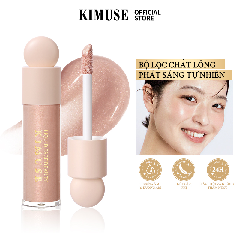 KIMUSE Natural Glow Liquid Filter High Shine Finish Tinted Highlight Hydrating Long-lasting Face Makeup