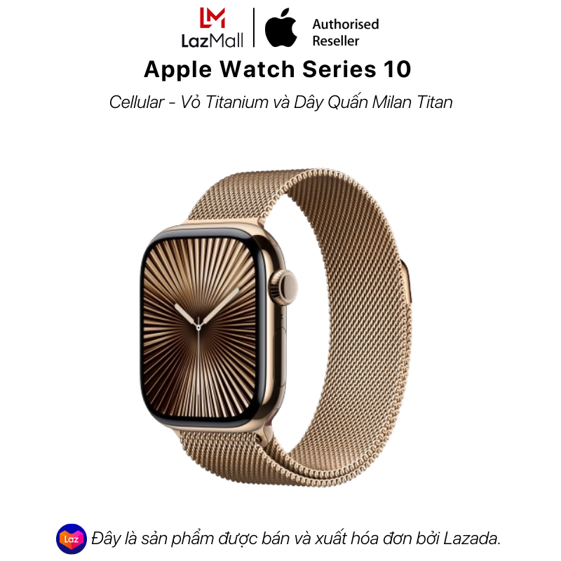 Đồng hồ Apple Watch Series 10 Cellular Vỏ Titanium và Dây Quấn Milan Titan - Hàng Chính Hãng VN/A